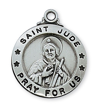 Pendant Pewter Antique Silver St. Jude 20-in Chain