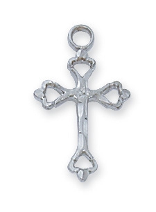 PENDANT Sterling Silver TINY ENGlish CROSS on 16" Chain