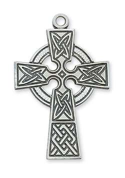 Pendant Sterling Silver CELTIC CROSS on 24" Chain