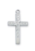 Pendant Rhodium Cross Engraved