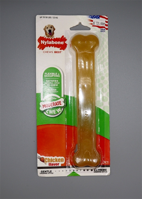 Nylabone FlexiChew Chicken Flavor Bone Dog Toy, Large