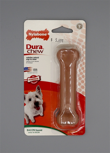 Nylabone DuraChew Bacon Flavor Bone Dog Toy, Small