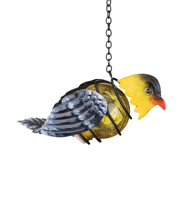 Gold Finch Bird Solar Lantern