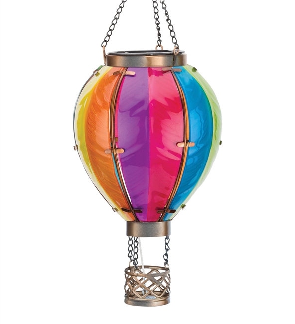Hot Air Balloon Solar Lantern Small Rainbow