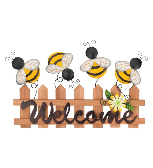 Bee Happy Wall Decor Fence