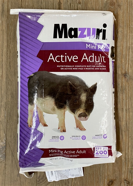 Mazuri Mini Pig Active Adult Pig Food, 25-lb
