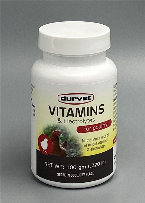 Durvet Vitamins & Electrolytes Poultry Supplement, 100-grams