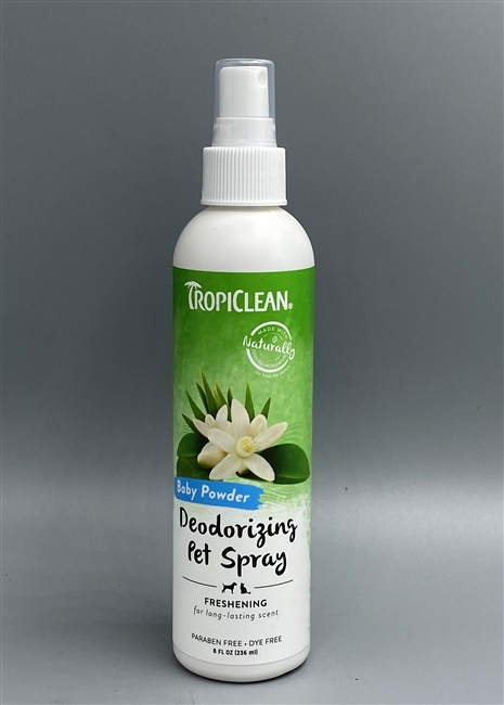 TropiClean, Baby Powder, Deodorizing Pet Spray 8 fl oz