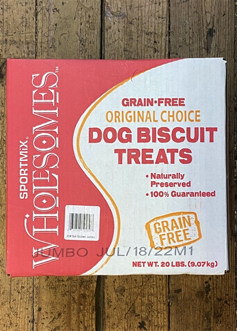 SPORTMiX Wholesomes Grain-Free Jumbo Golden Biscuit Dog Treats, 20-lb