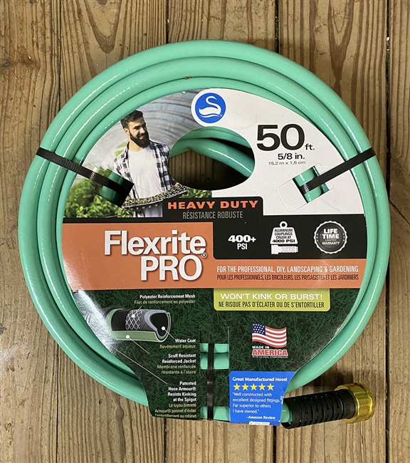 Swan Flexrite Pro Heavy Duty Water Hose, Green, 50ft x 5/8"