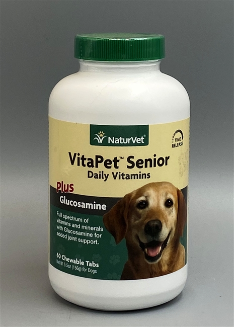 NaturVet VitaPet Senior Daily Vitamins Plus Glucosamine Chewable Tabs 60 ct