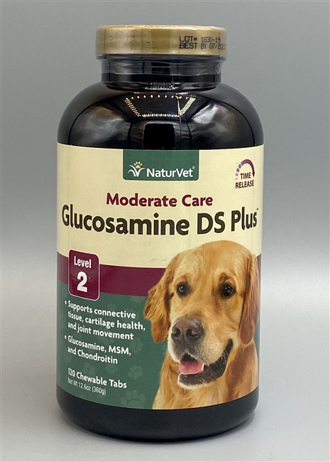 NaturVet Moderate Care Glucosamine DS Plus Level 2 Chewable Tabs 120 ct