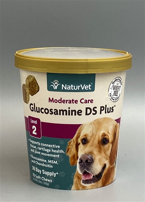 NaturVet Moderate Care Glucosamine DS Plus Level 2 Soft Chews 70 ct