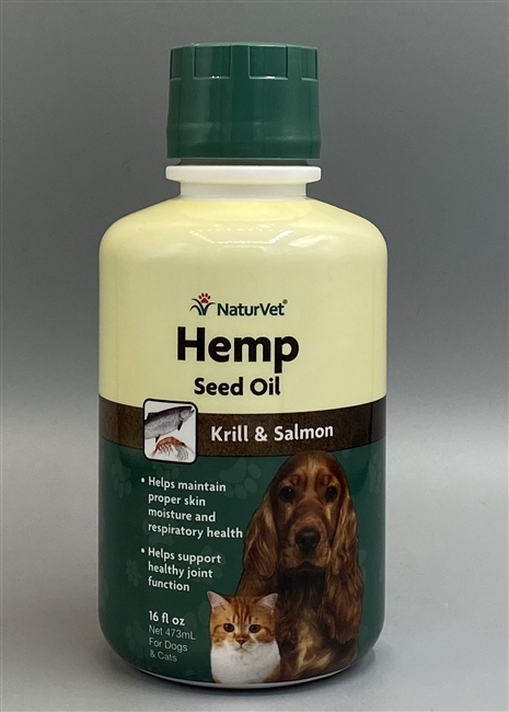 NaturVet Hemp Seed Oil with Krill & Salmon 16 fl oz