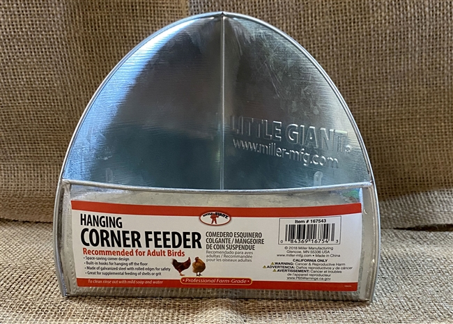 Miller Little Giant Galvanized Hanging Corner Poultry Feeder