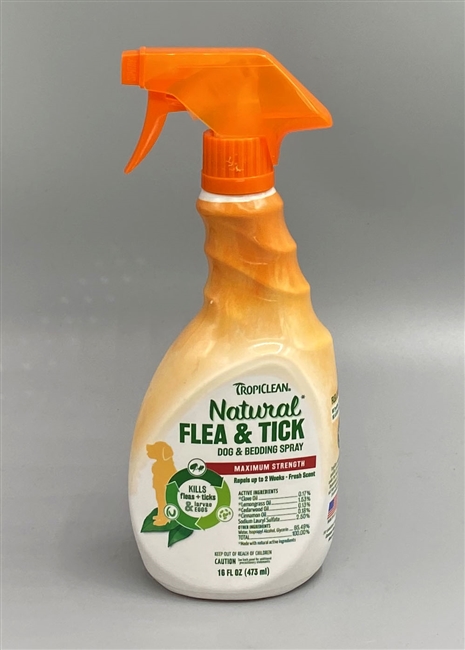 TropiClean Natural Flea & Tick Spray for Dogs & Bedding, 16-oz bottle