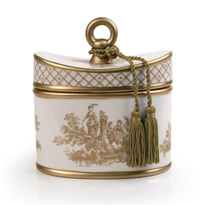 Elegant Gardenia Classic Toile Ceramic Two-Wick Candle (Case of 4)