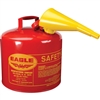 Eagle Type I 5-Gallon Safety Red Gas Can with Funnel