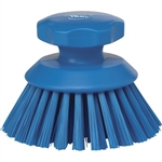 Vikan 3885, Vikan Round Scrub Brush- Stiff This round hand scrub brush is fully color-coded, and features a raised grip that helps keep your hands from touching surfaces and chemicals.