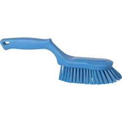 Vikan 4169, Vikan Ergonomic Hand Brush This brush with stiff bristles is fully color-coded and is great for scrubbing tables and equipment. The angled bristles allow you to easily clean in corners.