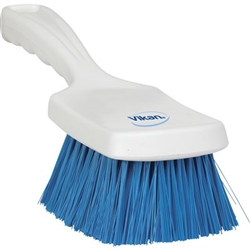 Vikan 4188, Vikan Resin Set Short Churn Stiff The bristles on this short handled wash brush are set with resin and secured without stainless steel staples, great for special applications and special needs.