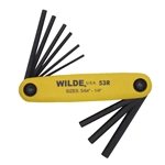 Wilde Tool 53R-BB, Wilde Tools- 9 Piece Hex Key Fold Up Set Manufactured & Assembled in U.S.A.<br>
Finish : Plastic Mold, Each