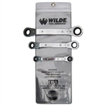 Wilde Tool 805-VR, Wilde Tools- 3 Piece Offset Ratchet Box Wrench Set Manufactured & Assembled in U.S.A.<br>
Finish : Polished, Each