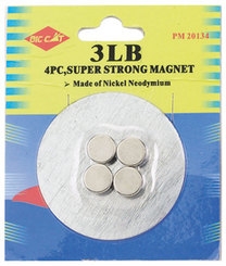 4 Pc 3/8" Dia. 3 lb Neodymium Magnets