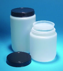 2000ml HDPE Cylindrical Jars with Screw Cap - Pack of 10 Jars