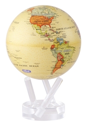 Mova 4-1/2" Solar Spinning Globe Antiqued Beige