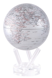 Mova 6" Solar Spinning Globe Silver Earth