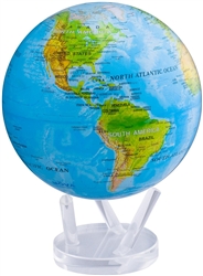 Mova 8-/12" Solar Spinning Globe Blue with Relief Map