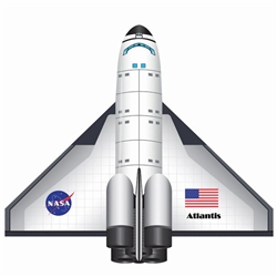 Space Shuttle Atlantis 2D Kite 52" W x 48" H