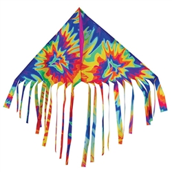 Tie Dye Fun Flyer Fringe Delta Kite 32" W x 14" H