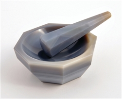 Agate Stone Mortar & Pestle Set 1.5in.