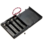 4 x AA Enclosed Battery Case with Leads and Switch