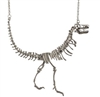 T-Rex Skeleton Necklace -Silver Colored