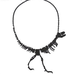 T-Rex Skeleton Necklace -Black Colored