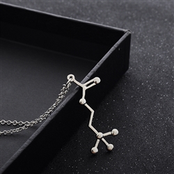 Acetylcholine Molecule Necklace -Silver Colored