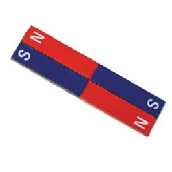 Steel Bar Magnet Red/Blue 8" Pair
