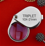 10x21mm Triplet Professional Quality Loupe, Chrome Round Body