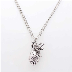 Human Heart Necklace - SIlver Color