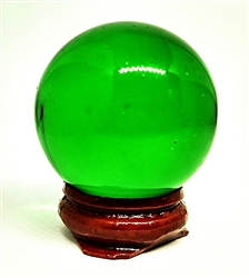 Green Glass Sphere, 40mm Diameter with Stand