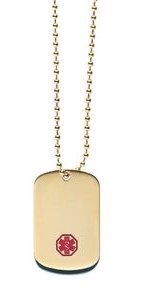 Gold Plated Medical ID Dog Tag