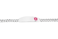 Women's sterling silver link medical id bracelet