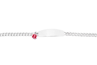 Women's Sterling Silver Medical ID Bracelet with Charm