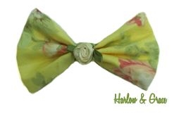 Floral Hair Bow - Yellow
