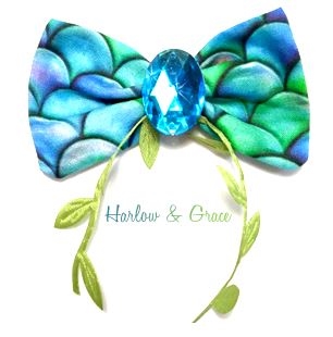 mermaid dog hair bow