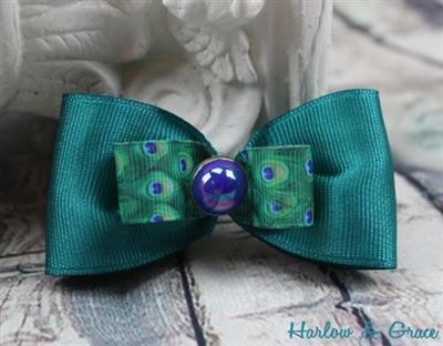 Peacock Hair Bow