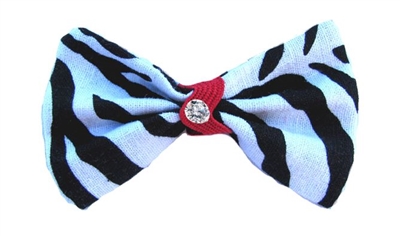 Zebra Hair Bow Red